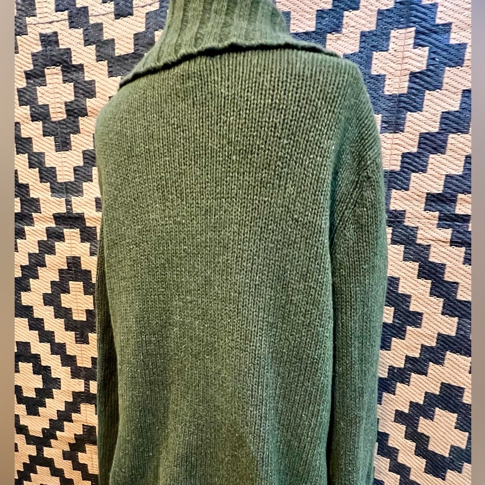 VINTAGE earthy mossy green embroidered floral botanical knit cardigan sweater - Picture 6 of 11